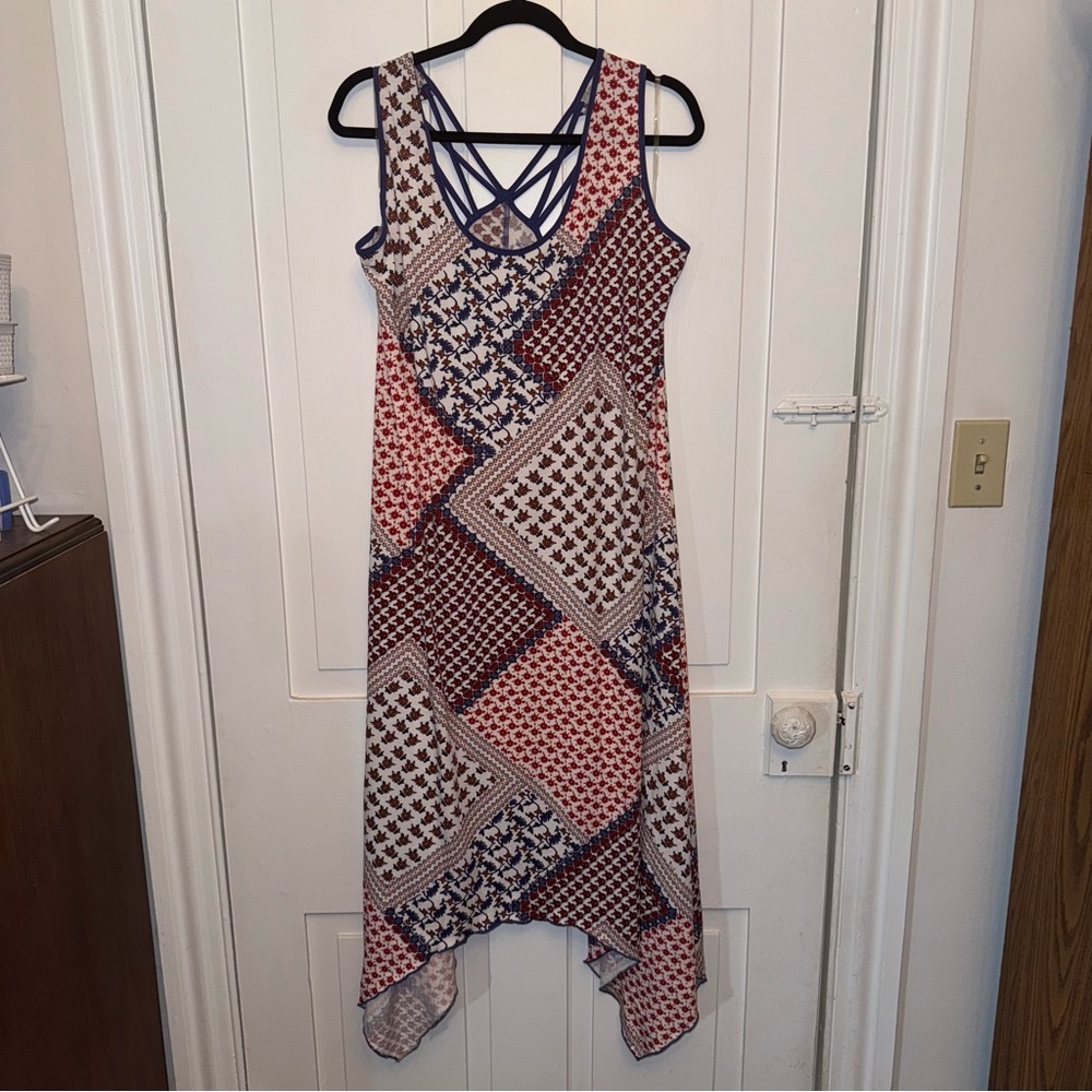 ✨perseption multicolor multipattern strappy back dress✨